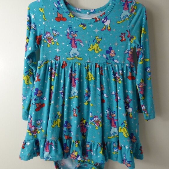 Posh Peanut Disney 100 Years of Wonder Bamboo Bodysuit Dress, Size 18-24 Months - Picture 1 of 4